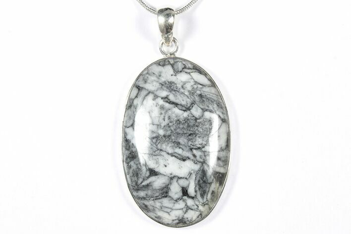Polished Pinolite Pendant (Necklace) - Sterling Silver #354011